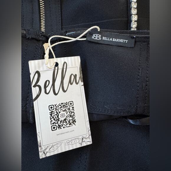 NWT Bella Barnett Black Rhinestone Tube Top - Picture 7 of 9